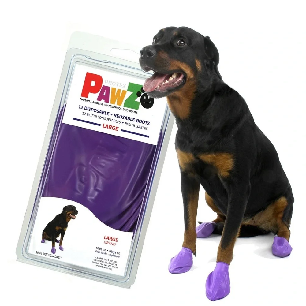 Pawz Natural Rubber Waterproof Reusable Protection Large Dog Boots Booties Shoes